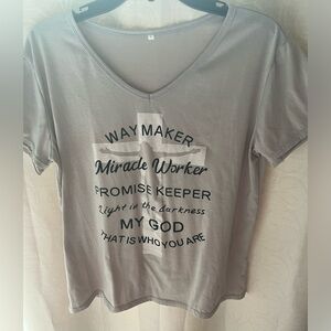 Light gray v neck shirt